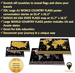 Global Walkabout- Scratch Off World FLAGS Map Large
