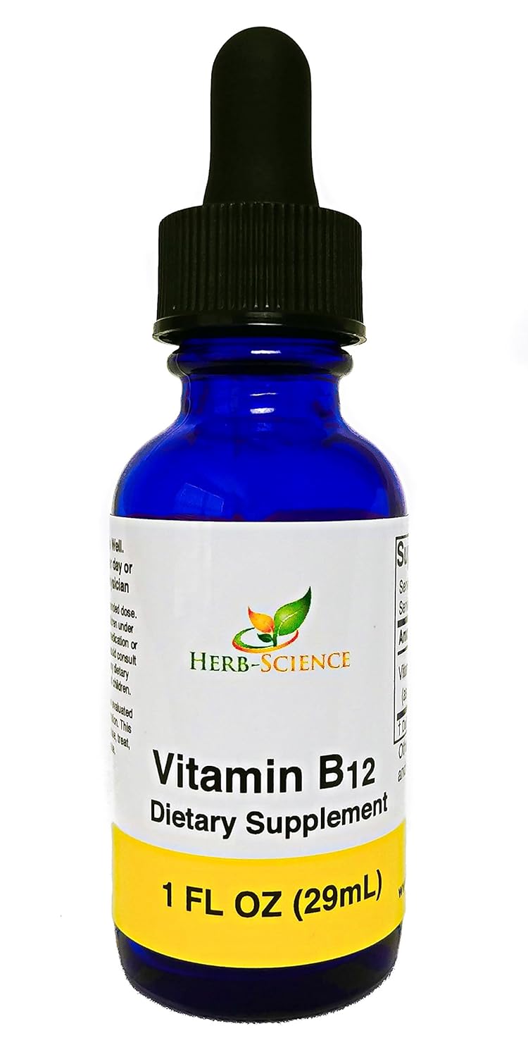Liquid Vitamin B12 Cobalamin Liquid, AlcoholFree VIT B12 Supplement Support Nerve Cells and