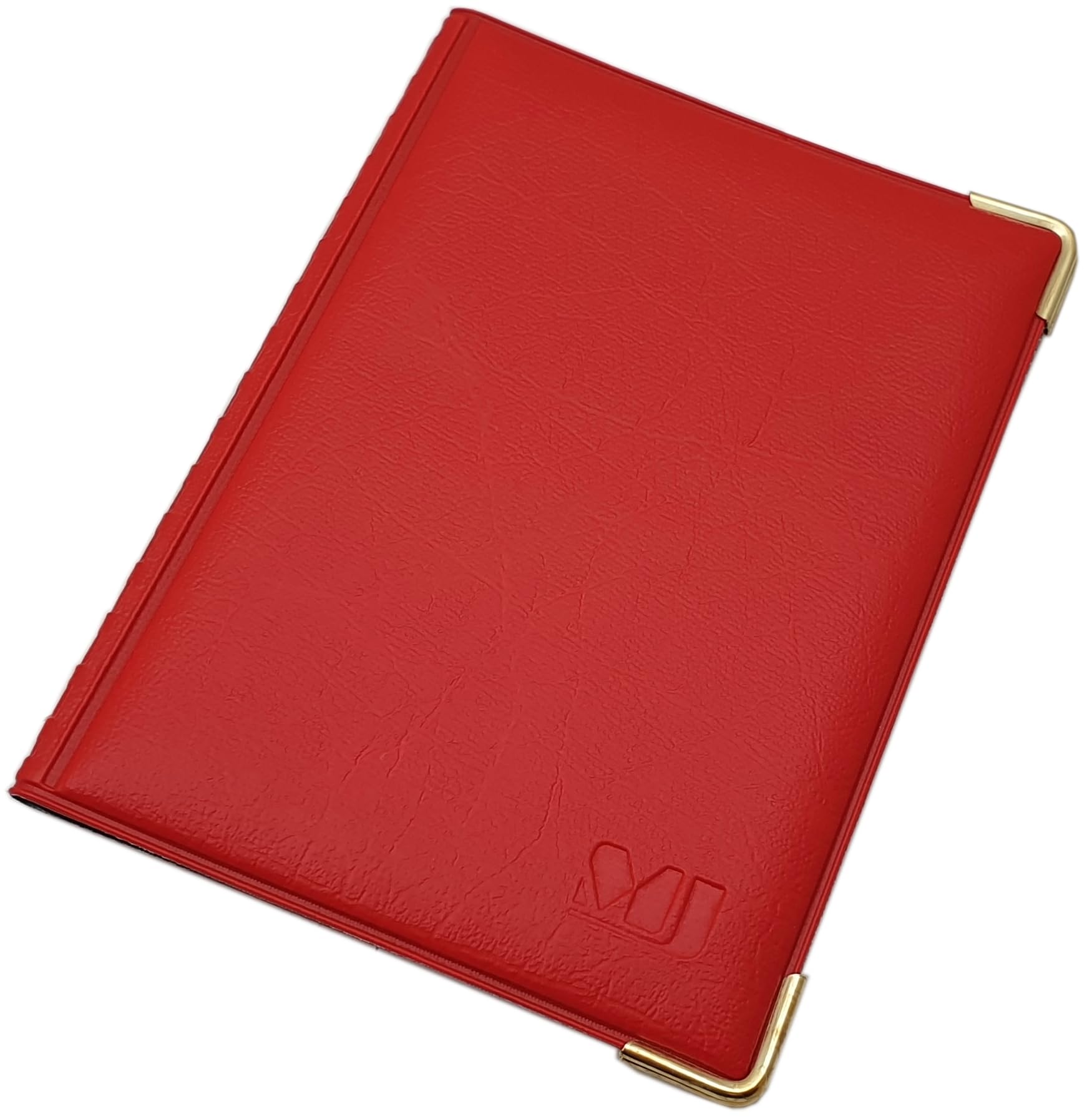 myledershop Exclusive ID and Credit Card Holder with Metal Corners 10 Pockets (Design 2 / Red)