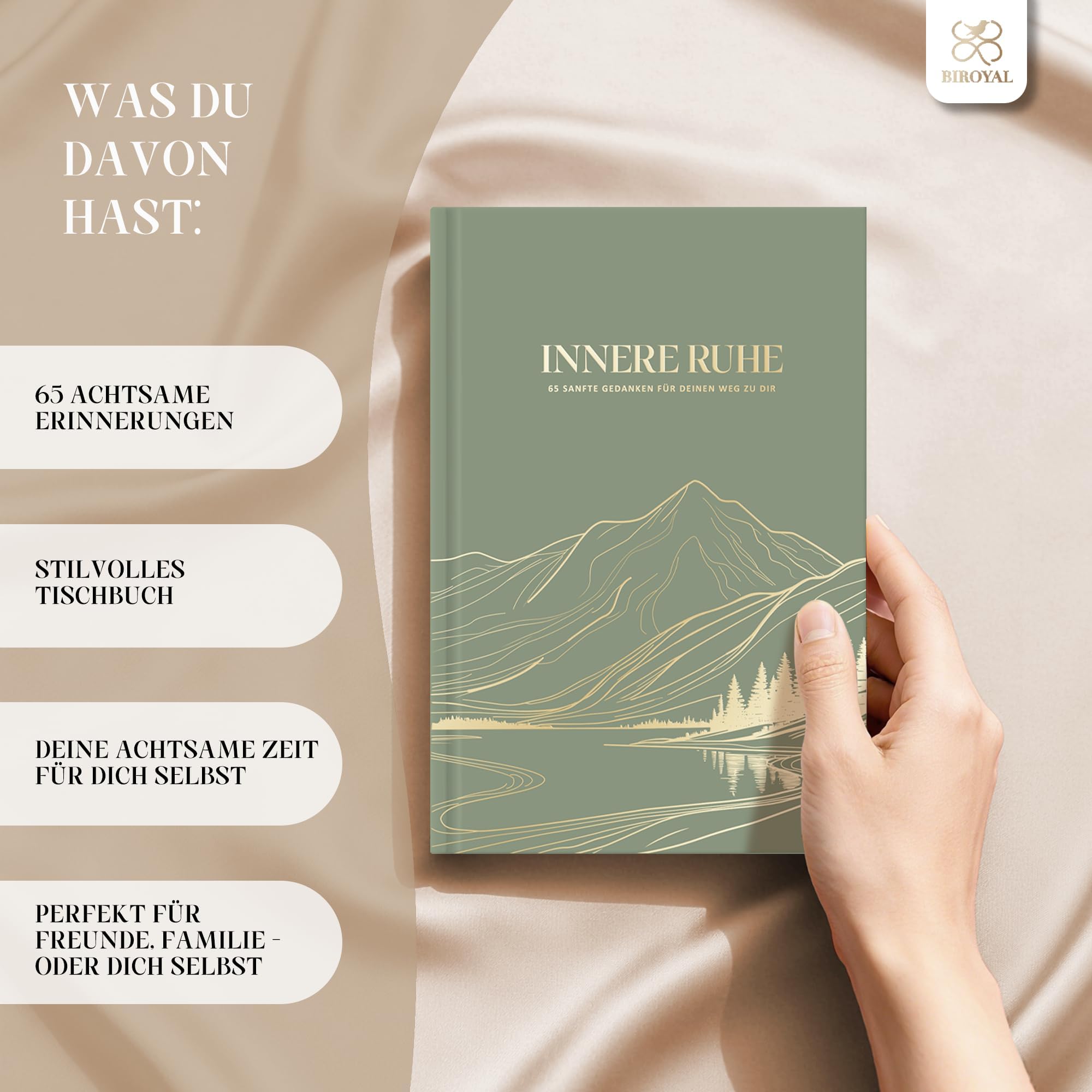 Achtsamkeitstagebuch für Erwachsene - 65 Positive Reminder, Dankbarkeitstagebuch Erwachsene mit Achtsamkeitsübungen, 5 Minuten Tagebuch für Manifestieren & Selbstliebe, 5 Minuten Achtsamkeitstagebuch 6