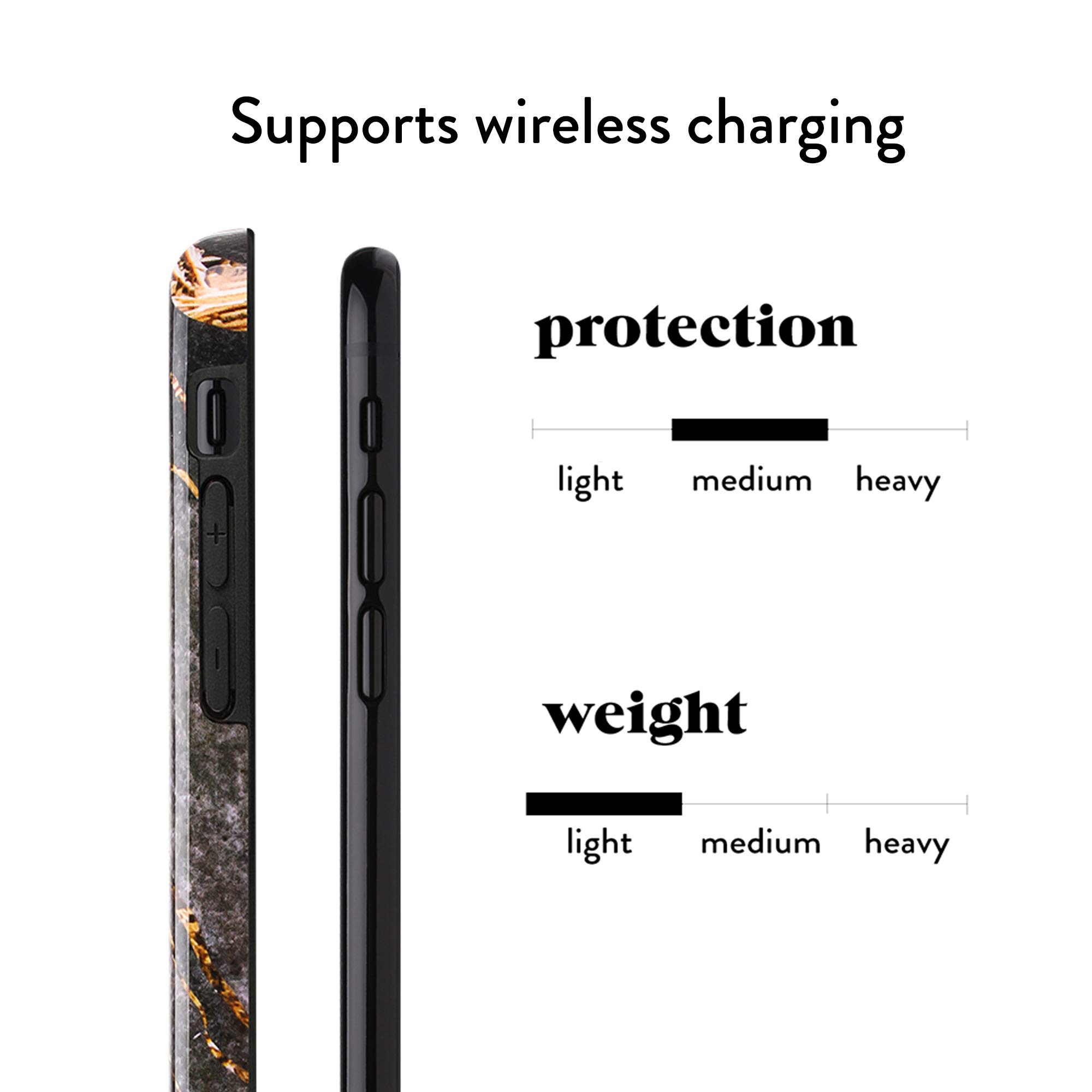 honua. iPhone Xs Max Marble Case, Cute and Protective Shockproof Design Full Body Case for iPhone Xs Max - Glossy Golden Gray