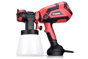 AOBEN Paint Sprayer, 750W Hvlp Spray Gun, Electric Paint Gun with 4 Nozzles, 1000ml Container for Home and Outdoors, Painting Projects. Red