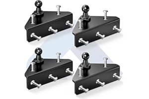 ARANA 10MM Ball Stud Mounting Bracket, 4PCS Universal Gas Strut Mounts for RV Door Lift Supports Shocks Spring with 20 Screws, Black (Only Fits 10mm Ball Head)