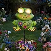 Solar Frog Pathway Lights Outdoor – Solar Powered LED Frog Yard Decor with Blinking Eyes, Auto Dusk to Dawn, IP65 Waterproof Outdoor Garden Solar Lights for Patio, Lawn, Gift for Mom Grandma