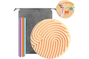 AGIFTMIND Sensory Activity Board Silicone Fidget Toys with Travel Bag and 13 Strings for Adults Kids Anxiety Relief Stress, ADHD & Autism (Beige, 6.6in)