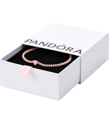 Amazon.com: PANDORA Red Sparkling Heart Tennis Bracelet, 6.3