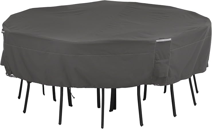 Amazon Com Classic Accessories Ravenna Water Resistant 86 Inch Square Patio Table Chair Set Cover Garden Outdoor