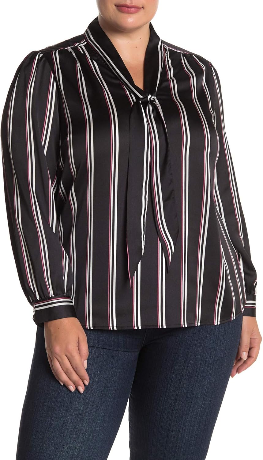 plus size white tie front blouse