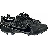 Nike Men's Tiempo Legend9 Elite FG Leather Soccer Football Cleats Black/Dark Smoke Grey/Light Photo Blue #CZ8482-001 - Size Men's 8.5