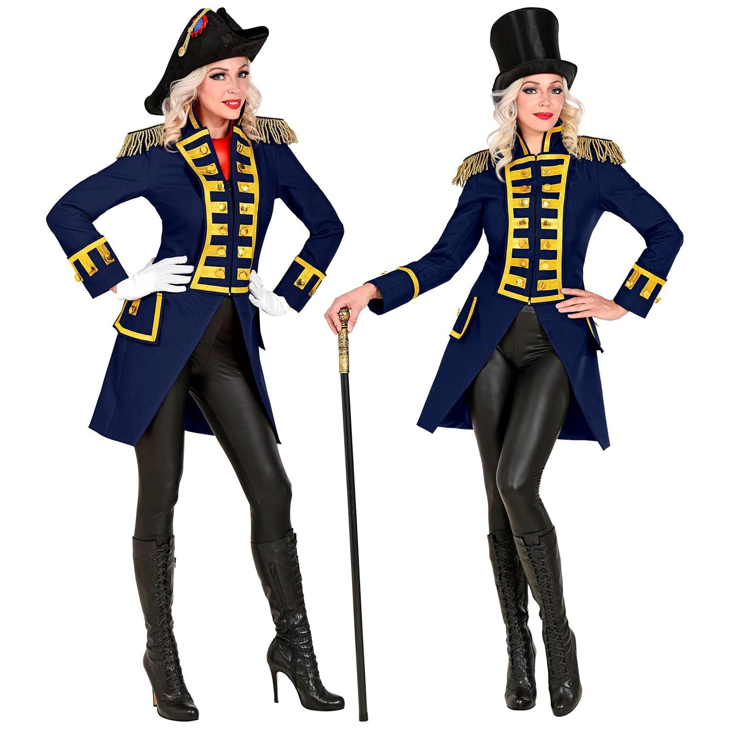 Widmann 48792 48792 Blue Guard Uniform, Parade Frack, Jacket, Coat, Circus Director, Costume, Carnival, Theme Party, Women, Multicoloured, M