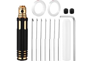 Model Scriber Tool Kit, Model Chisel with 7 Blades 0.1/0.2/0.4/0.6/0.8/1.0/2.0mm, Line Scriber Precision Panel Lining for Gun