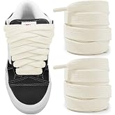 NDTEZUGT Fat Chunky Shoe Laces for Vans Knu Skool Skate Replacement Strings | 5/8"(15mm) Wide Poly Cotton Flat Shoe Strings, Big Thick Shoelaces for Classic Skate Sneakers