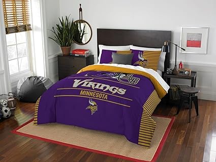 Amazon Com Minnesota Vikings 3 Piece Full Queen Size Printed