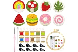 HAND U JOURNEY Car Vent Clip Embroidery Punch Needle Kit – DIY Needlework Set with Aromatherapy Pads, Plastic Stand, and 3.0m