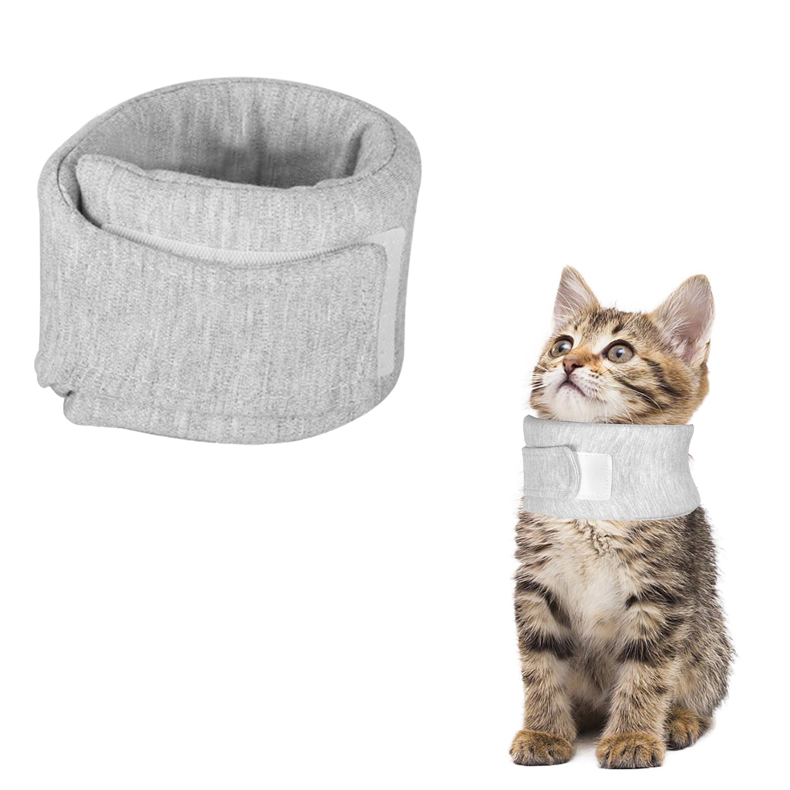 Photo 1 of Cat Neck Brace, Adjustable Breathable Elizabethan Collar for Pet After Surgery Recovery Cat Neck Cervical Cone for Small Medium Dogs Puppies Kittens with Neck Circumference 8.2-10.2 Inch (Grey, S)