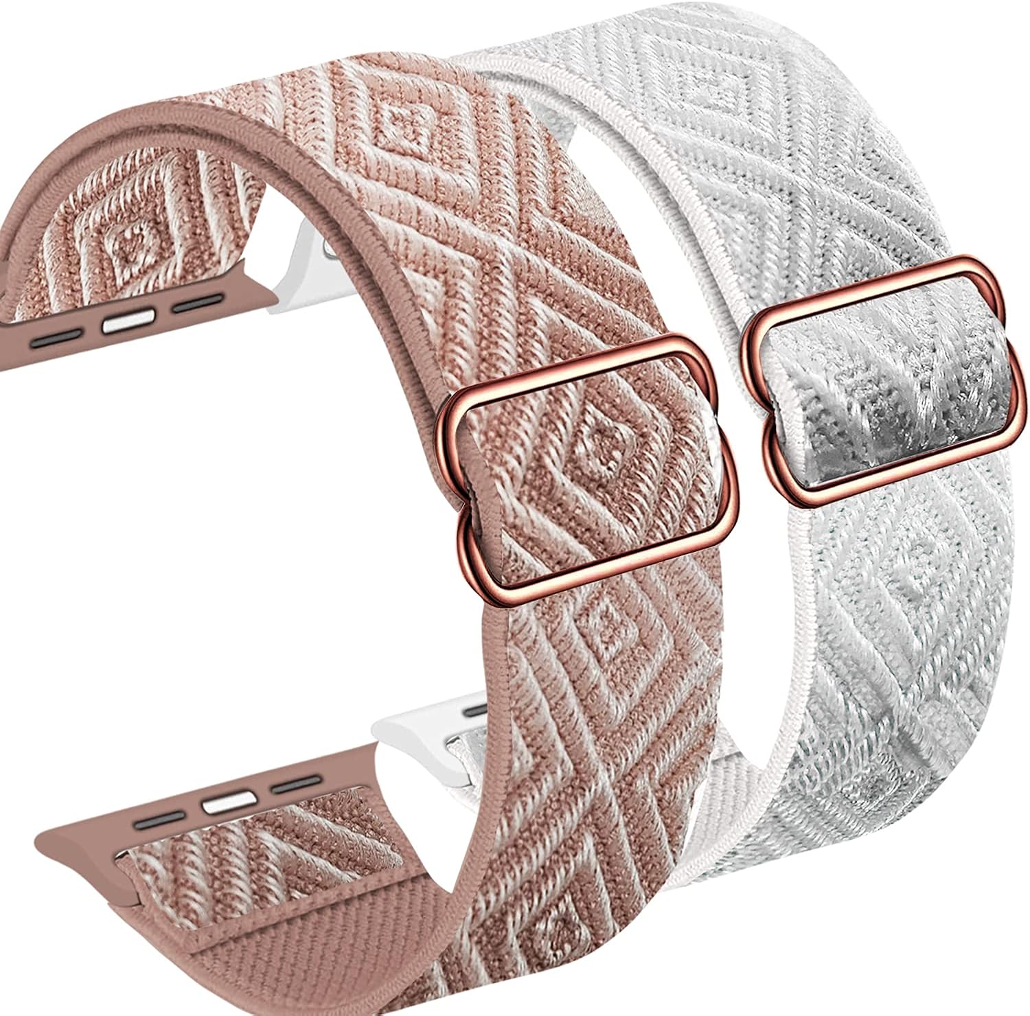 Fnker Stretchy Solo Loop Strap Compatible with Apple Watch Bands 38mm 40mm 42mm 44mm,Adjustable Nylon Braided Sport Elastic for Women Men Compatible with iWatch Series 6/SE/5/4/3/2/1