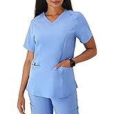 Hanes Womens Scrubs Healthcare Top with V-Neckline, Moisture-Wicking Stretch Scrub Shirts