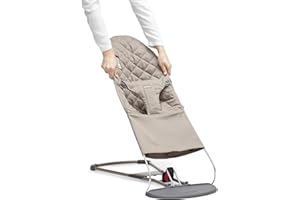 BabyBjörn Fabric Seat for Bouncer, Sand Gray, Cotton, Sand Gray, 1 Count (Pack of 1)