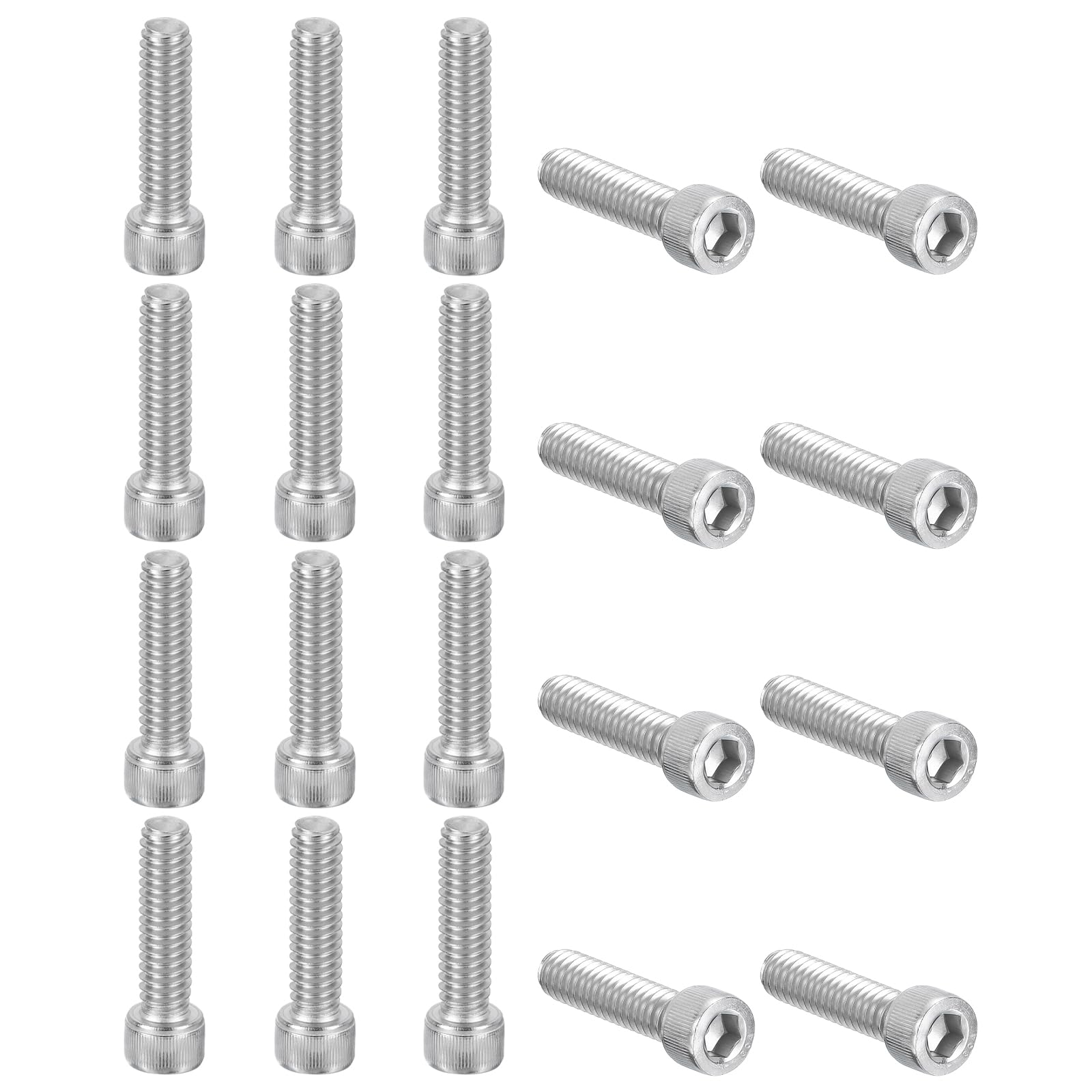 PATIKIL 1/4-20 x 1" Hex Socket Cap Head Screw Bolt, 20Pcs 304 Stainless Steel 18-8, Machine Full Thread for Construction, Manufacturing, Engineering, Assembling, Furniture