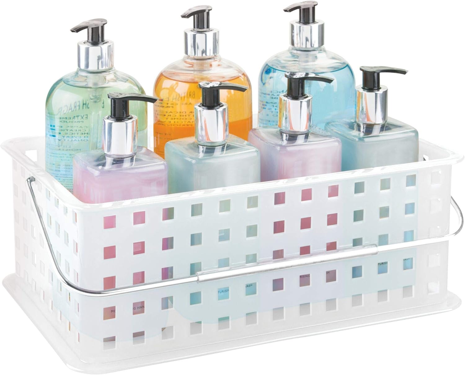 iDesign Spa Storage Organizer Basket with Handle, Stackable Container