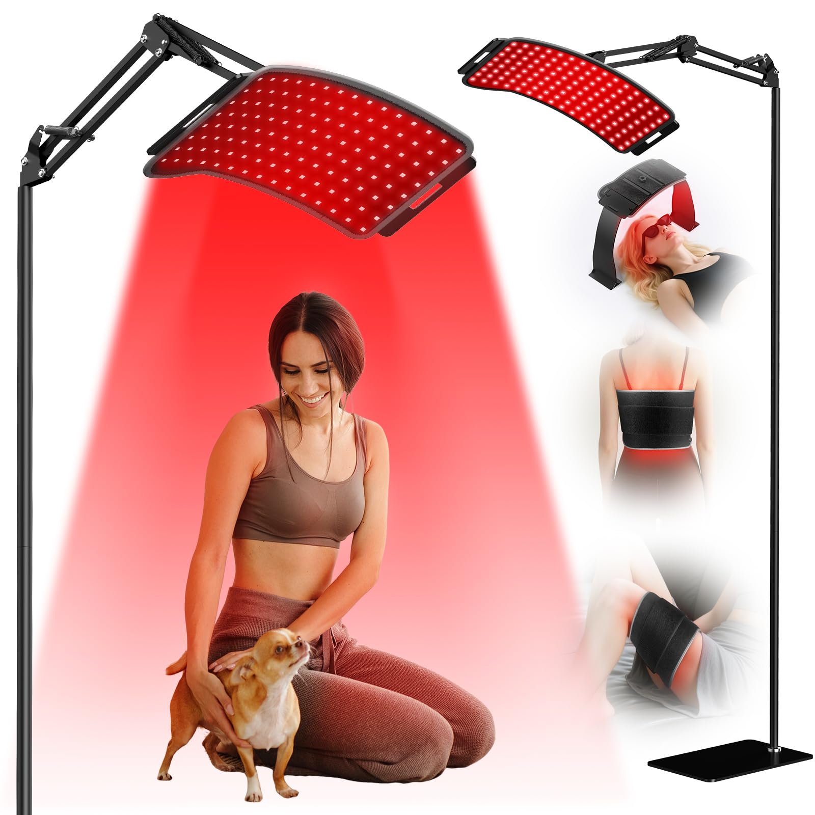 Photo 1 of Red Light Therapy for Face Body - Infrared Lamp with Stand, 3-in-1 Use LED Light Therapy Device, 660nm Red Light & 850nm Near Infrared Light for Home Use, Ideal Gift
