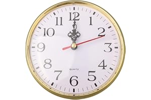 Quartz Clock Movement Insert 130mm with Arabic Numerals DIY or Replacement Projects Gold Trim Silent Sweep Decor Requires 1 A