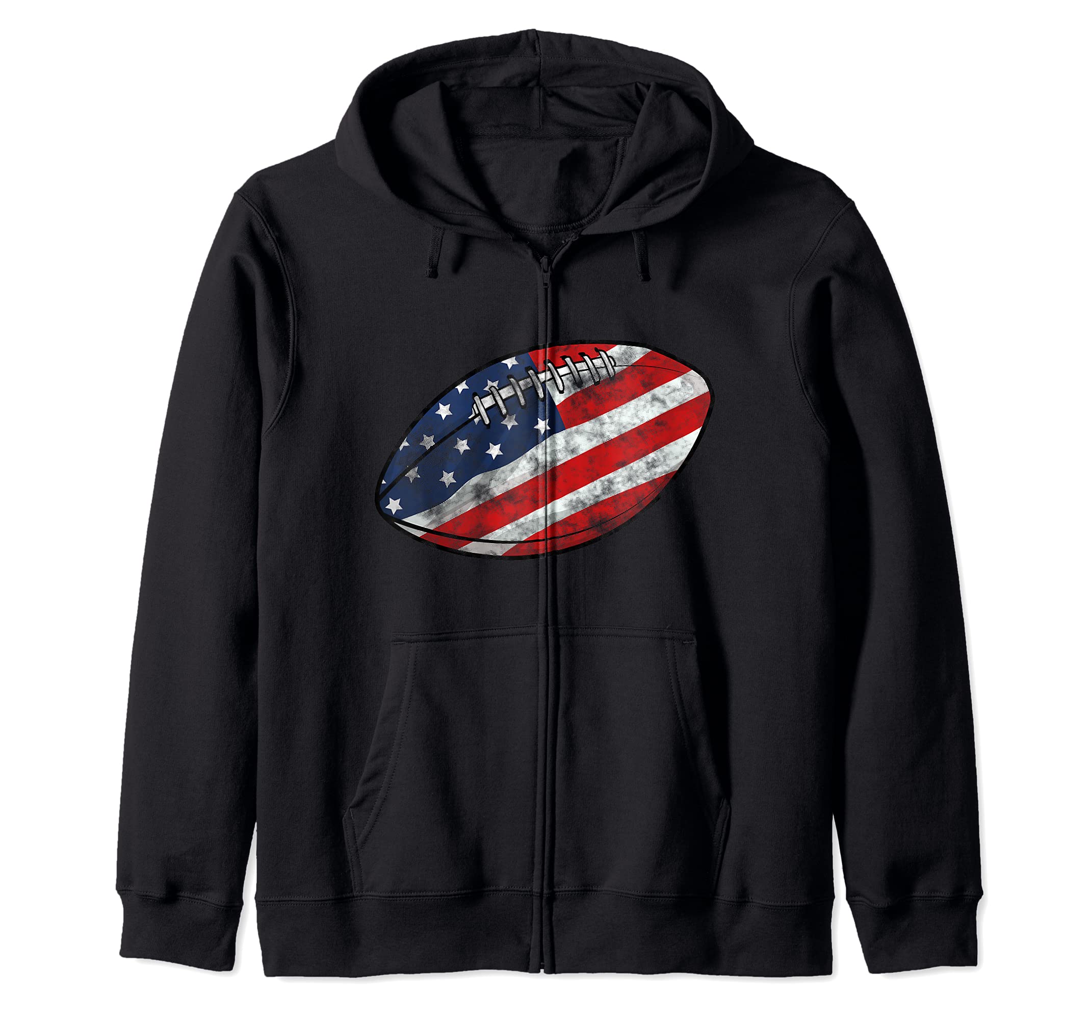 American Football USA Flag Zip Hoodie