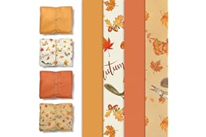 NICROHOME EUR Fall Wrapping Tissue Paper, 24 Sheet Orange Autumn Maple Leaves Gift Wrap Tissue Paper for Fall Baby Shower Wedding Party Decor, Thanksgiving Day Gift Packaging Supplies 15 x 20 Inch