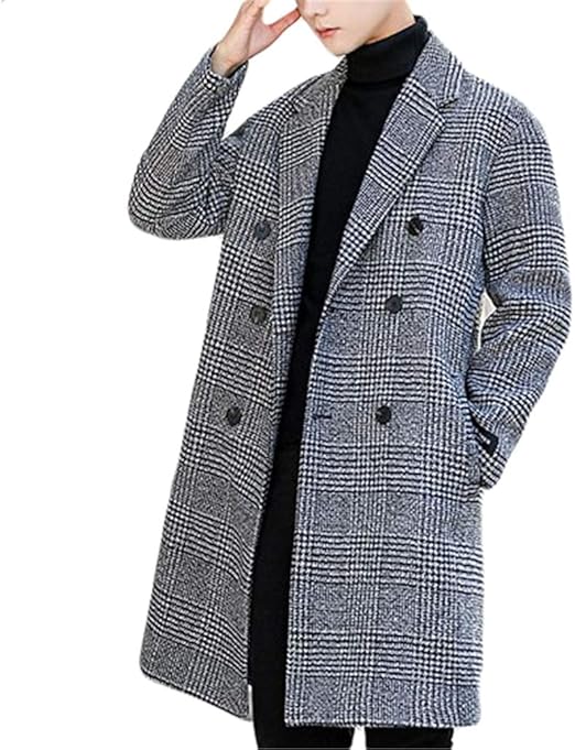 Amazon Yojap コート ロング メンズ ジャケット チェスターコート 秋冬 厚手 暖かい 長袖 紳士服 チェック柄 ビジネス シンプル 防寒 防風 無地 大きいサイズ ファション おしゃれ コート ジャケット 通販