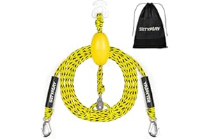 SETYPARY Boat Tow Harness for Tubing, Self Centering Tow Harness for 1-4 Riders Towable Tubes, Floating Boat Tow Rope for Watersports