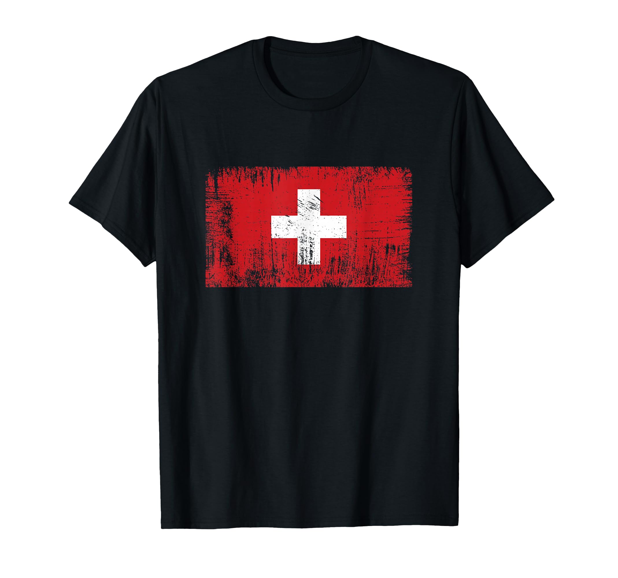 Vintage Swiss Banner Fan Switzerland Flag Retro T-Shirt
