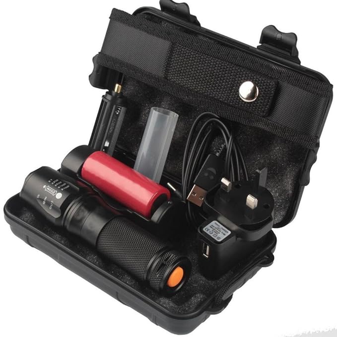 Taschenlampe Outdoor, OVERMAL 6000lm X800 taktische Taschenlampe L2 LED Militär Taschenlampe Kit