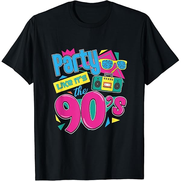 Amazon.com: 90s 90ies nineties retro party funny gift flashback t
