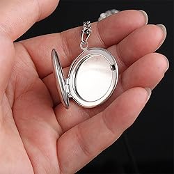 PHOCKSIN Silver Glossy Personalized Round Locket