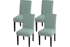 Turquoize Dining Chair Covers Stretch Chair Covers for Dining Room Set Of 4 Parsons Chair Slipcover Removable Kitchen Chair Covers Chair Protector Covers for Dining Room, Hotel, Ceremony(4, Dark Cyan)