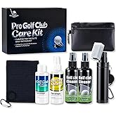 Golf Club Cleaning Kit with Club Cleaner, Grip Cleaner, Polish, Brush, Magnetic Golf Towel & Leather Bag | Restores Clubs, Removes Rust & Scratches, Renews Grip Tackiness, Premium Gifts for Golfers