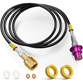 CALPOSE Soda Machine Co2 Adapter with 60Inch High Pressure Hose | Suitable for Terra, Duo, Art, Gaia, Soda Series, Food Grade Material, Co2 Refill Quick Connect Adapter with CGA320 Connector