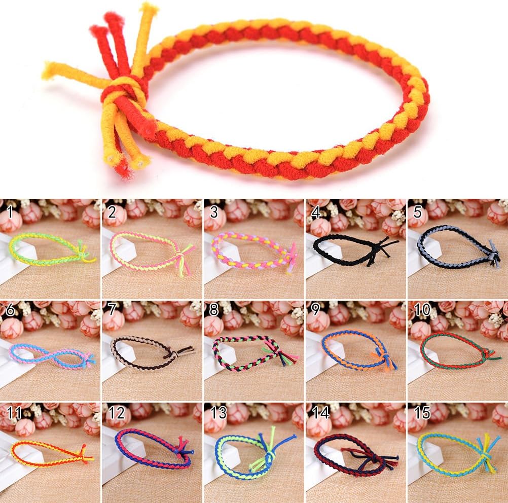 10X Elastic Braided Hair Ties Band Rope Ponytail Holder