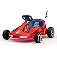 Paw Patrol Chase 6V Electric Go Kart for Kids, Electric Ride-On Toy with Lights, MP3 Jack, Remote Control, Seat Belt, Ages 3-6, Durable PVC and Iron Construction, Rechargeable Battery