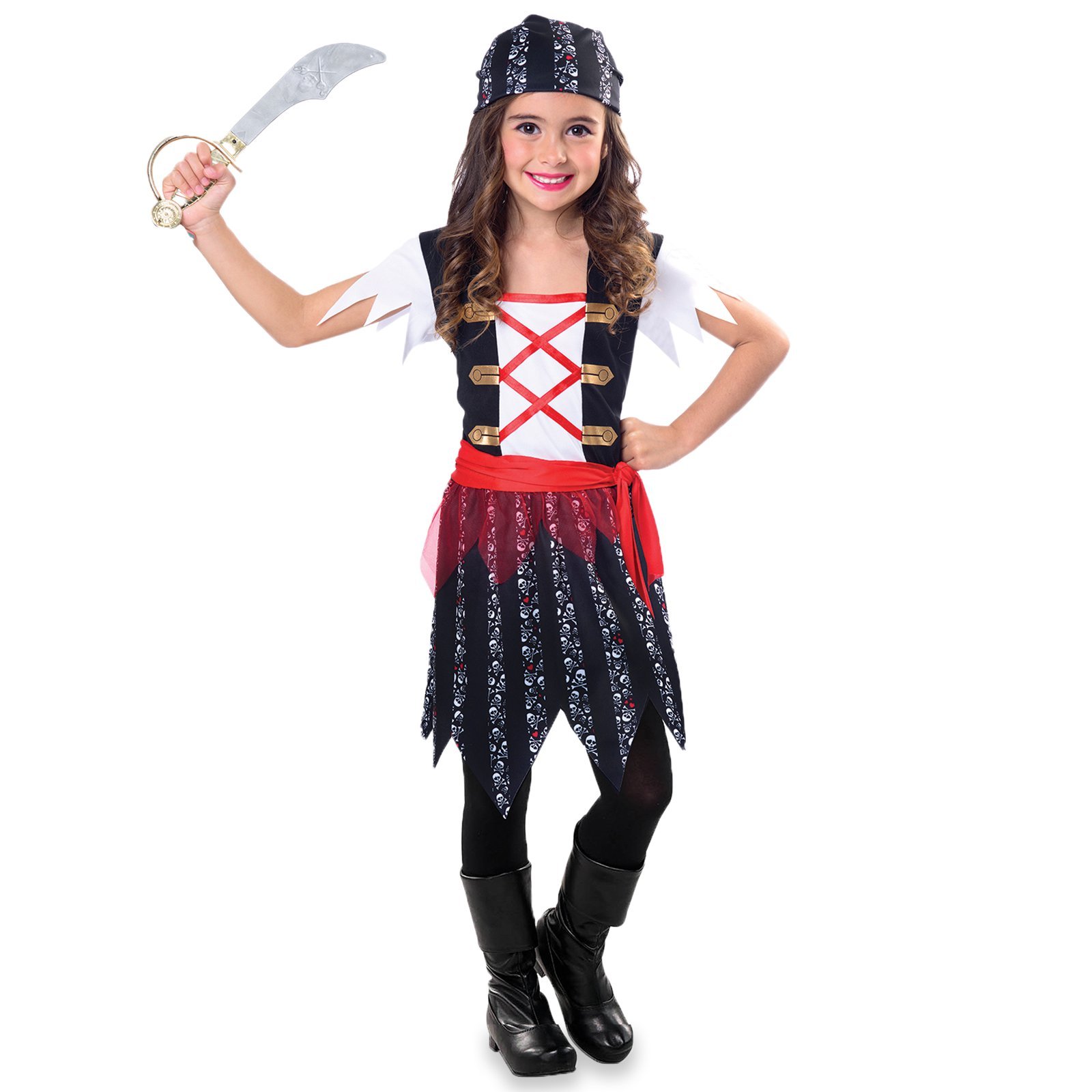 Amscan 9903527 - Kids Pirate Cutie Caribbean Buccaneer World Book Day Fancy Dress Costume Age: 10-12 Yrs