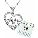 Mom To Be Gifts for New Mother 925 Sterling Silver Pendant Necklace Pregnancy Expecting Jewelry Gifts for First Time Mother