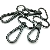 YIXI-SBest 15 Pcs 1" Inside Diameter Oval Ring Lobster Clasp Claw Swivel for Strap Push Gate Lobster Clasps Hooks Swivel Snap Fashion Clips (Electrophoresis Black, 1 inch)