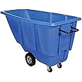 Vestil TDT-50-LD-BLUE Plastic Light Duty Tilt Truck 1/2 Cubic Yard 450 Lb. Capacity Blue