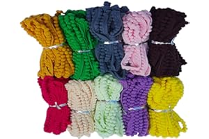 ABOKOY 10 Yards Mini Pom Pom Fringe Trim 10 Colors 5mm for Decoration DIY Crafts Sewing (3011 Mixed Color 11, 5mm,10 Yards)