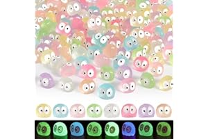 VICROIC 100 PCS Luminous Briquettes, Miniature Ghost, Multicolor Tiny Tree Elves Fairy Figures Glow in The Dark for Fairy Garden Landscape, Cake Decorations, Plants Decor, Outdoor Patio