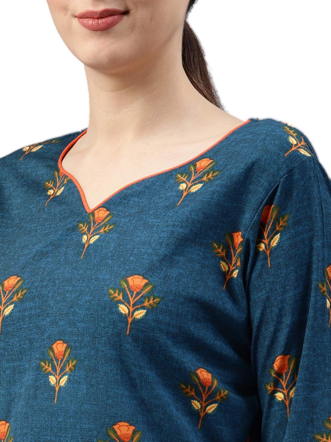 vaamsi crepe digital printed kurti(vpk1532_blue_free size)