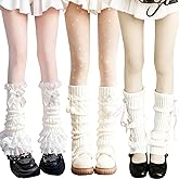 LUJIEBANG 3 Pcs Leg Warmers Y2k, Knit Legwarmers Socks for Women Harajuku Lolita Leg Warmers for Dance Performances, Events or Daily Outfits Accessories