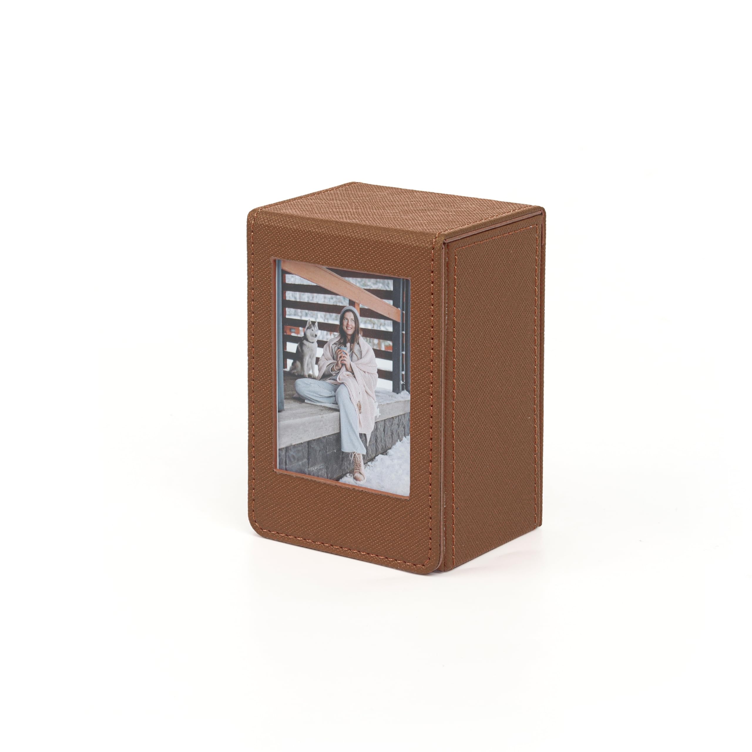 Photo 1 of 2 x 3 Mini Photo Storage Box for Polaroid Fujifilm Instax Mini 12 11 9 8 EVO Instant Film, Picture Frame and Containers, PU Leather. (Brown)
