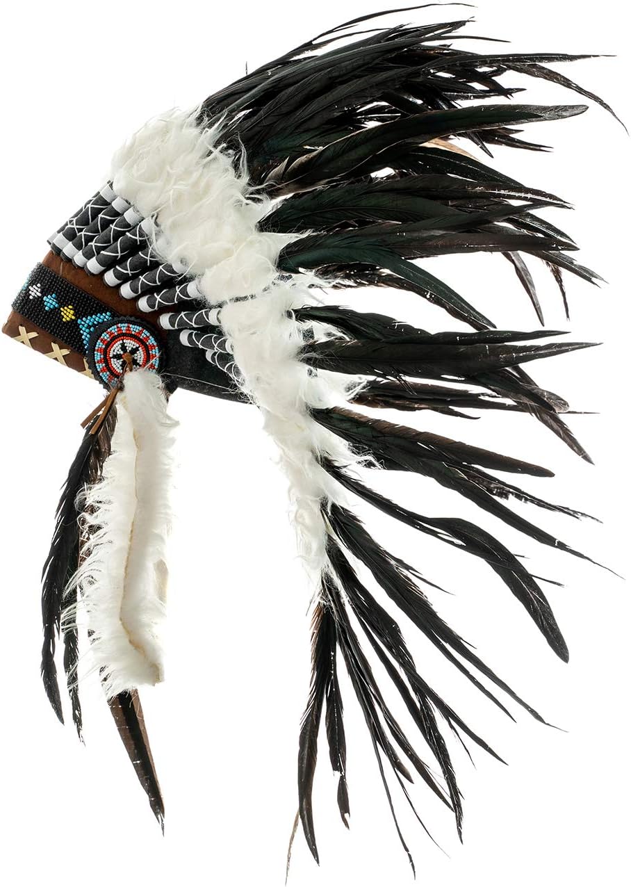 Novum Crafts Feather Headdress | Native American Indian Inspired | Choose Color