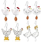 Chicken Earrings for Women Funny Cartoon Boots Goose 3D Egg Hen Animal Earrings Farm Animal Jewelry Gift